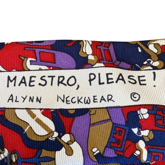 Alynn Neckwear “Maestro, Please!” Red Orchestra Tie – 100% Silk | Made in USA - Picture 7 of 9